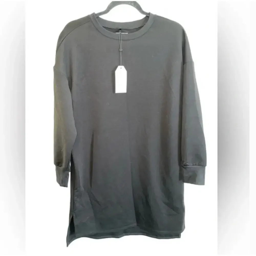 Universal Standard Ceres Side Vent Sweatshirt Dress 4XS 00 0 2XS Black NWT Cozy